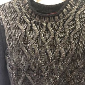 Navy metallic sweater designer